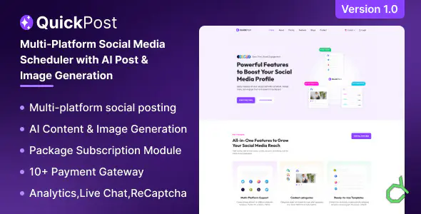 Preview of QuickPost - Multi-platform Social Media Scheduler with AI Post & Image Generation item